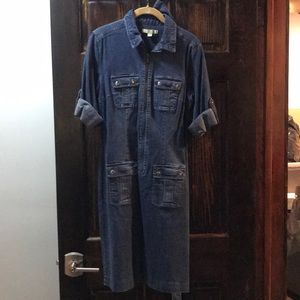 Hope & Harlow Belted Denim Dress